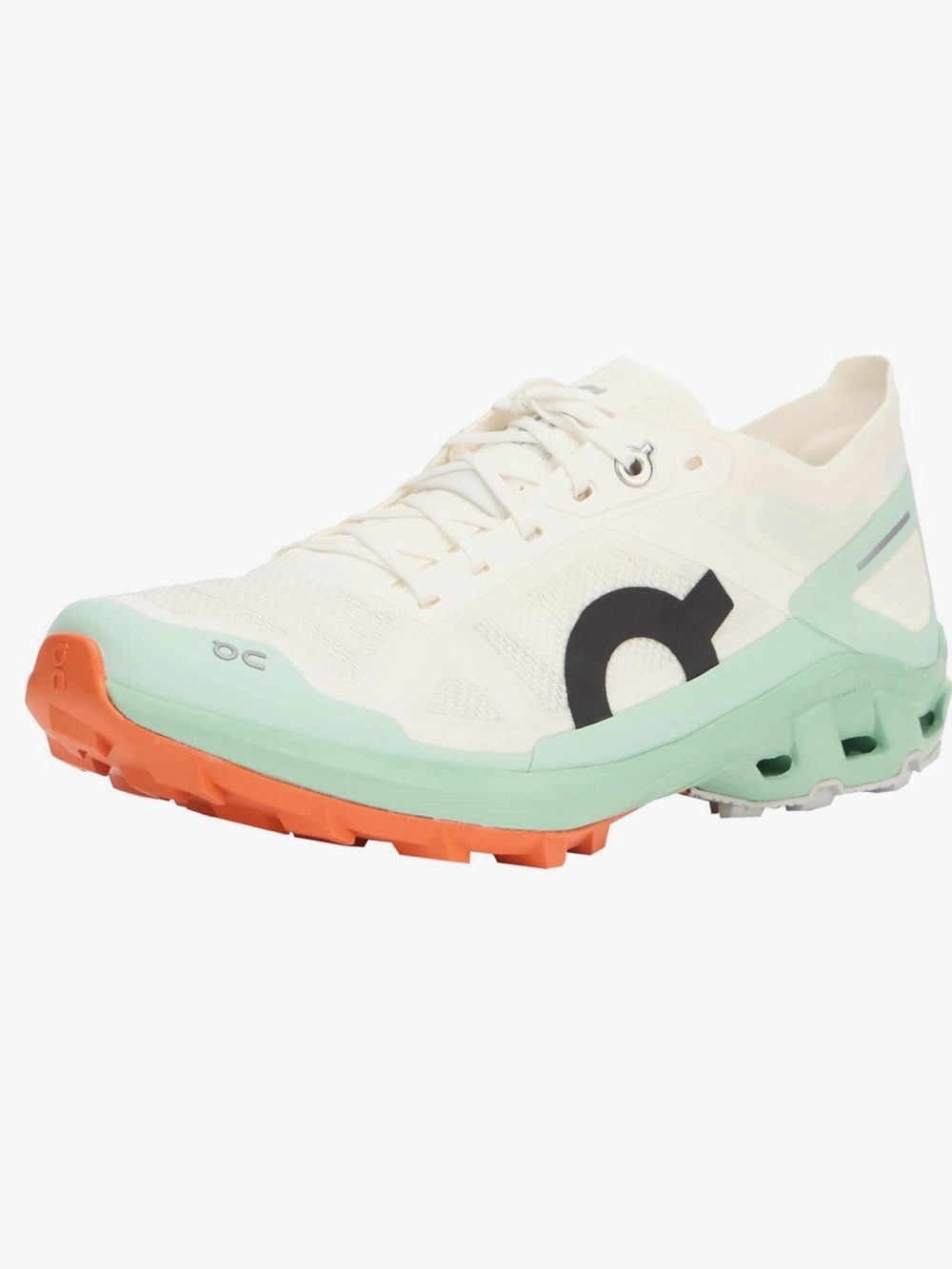 On Running Women's Trail Sneaker in White, Mint & Orange 285
